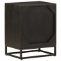 Solid mango wood and black iron bedside table 40x30x50 cm by , Nightstands - Ref: Foro24-371999, Price: 130,08 €, Discount: %