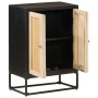 Iron and solid black mango wood sideboard 55x30x76 cm by , Lockers and storage cabinets - Ref: Foro24-372000, Price: 205,42 €...