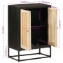 Iron and solid black mango wood sideboard 55x30x76 cm by , Lockers and storage cabinets - Ref: Foro24-372000, Price: 205,42 €...