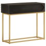 Solid mango wood and black iron console table 90x30x76 cm by , Side tables - Ref: Foro24-372028, Price: 171,03 €, Discount: %