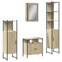 Sonoma oak plywood 4-piece bathroom furniture set by , Bathroom furniture - Ref: Foro24-3214826, Price: 293,23 €, Discount: %