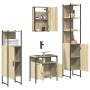 Sonoma oak plywood 4-piece bathroom furniture set by , Bathroom furniture - Ref: Foro24-3214826, Price: 293,23 €, Discount: %