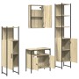 Sonoma oak plywood 4-piece bathroom furniture set by , Bathroom furniture - Ref: Foro24-3214826, Price: 293,23 €, Discount: %