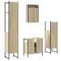 Sonoma oak plywood 4-piece bathroom furniture set by , Bathroom furniture - Ref: Foro24-3214826, Price: 293,23 €, Discount: %