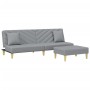 Sofá cama de 2 plazas con almohadas y taburete tela gris claro de , Sofás - Ref: Foro24-3216255, Precio: 287,33 €, Descuento: %