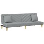 Sofá cama de 2 plazas con almohadas y taburete tela gris claro de , Sofás - Ref: Foro24-3216255, Precio: 287,33 €, Descuento: %