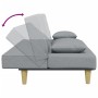 Sofá cama de 2 plazas con almohadas y taburete tela gris claro de , Sofás - Ref: Foro24-3216255, Precio: 287,33 €, Descuento: %