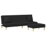 Sofá cama de 2 plazas con almohadas y taburete tela negro de , Sofás - Ref: Foro24-3216257, Precio: 283,76 €, Descuento: %