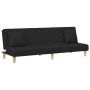 Sofá cama de 2 plazas con almohadas y taburete tela negro de , Sofás - Ref: Foro24-3216257, Precio: 283,76 €, Descuento: %