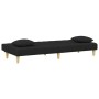 Sofá cama de 2 plazas con almohadas y taburete tela negro de , Sofás - Ref: Foro24-3216257, Precio: 283,76 €, Descuento: %