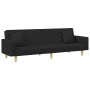 Sofá cama de 2 plazas con almohadas y taburete tela negro de , Sofás - Ref: Foro24-3216260, Precio: 314,25 €, Descuento: %