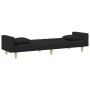 Sofá cama de 2 plazas con almohadas y taburete tela negro de , Sofás - Ref: Foro24-3216260, Precio: 314,25 €, Descuento: %