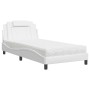 Cama con colchón cuero sintético blanco 100x200 cm de , Camas y somieres - Ref: Foro24-3208776, Precio: 316,10 €, Descuento: %