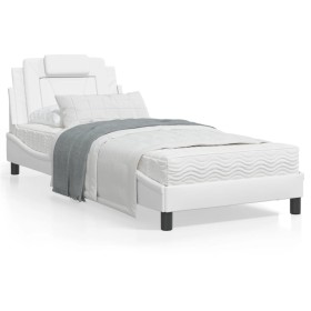 Cama con colchón cuero sintético blanco 80x200 cm de , Camas y somieres - Ref: Foro24-3208755, Precio: 257,99 €, Descuento: %