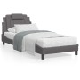 Bed with gray synthetic leather mattress 80x200 cm by , Beds and slatted bases - Ref: Foro24-3208757, Price: 259,24 €, Discou...