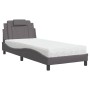 Bed with gray synthetic leather mattress 80x200 cm by , Beds and slatted bases - Ref: Foro24-3208757, Price: 259,24 €, Discou...