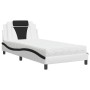 Cama con colchón cuero sintético blanco y negro 100x200 cm de , Camas y somieres - Ref: Foro24-3208781, Precio: 312,77 €, Des...