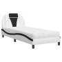 Cama con colchón cuero sintético blanco y negro 80x200 cm de , Camas y somieres - Ref: Foro24-3208760, Precio: 269,66 €, Desc...