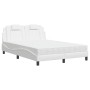 Cama con colchón cuero sintético blanco 120x200 cm de , Camas y somieres - Ref: Foro24-3208783, Precio: 428,57 €, Descuento: %