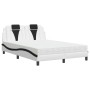 Cama con colchón cuero sintético blanco y negro 120x200 cm de , Camas y somieres - Ref: Foro24-3208788, Precio: 359,99 €, Des...