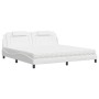 Cama con colchón cuero sintético blanco 200x200 cm de , Camas y somieres - Ref: Foro24-3208818, Precio: 474,70 €, Descuento: %