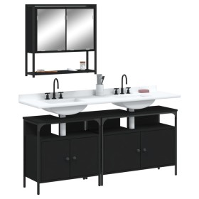 Juego de muebles de baño 3 pzas madera contrachapada negro de , Muebles de baño - Ref: Foro24-3214665, Precio: 182,99 €, Desc...