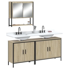 Sonoma oak plywood 3-piece bathroom furniture set by , Bathroom furniture - Ref: Foro24-3214671, Price: 167,59 €, Discount: %