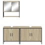 Sonoma oak plywood 3-piece bathroom furniture set by , Bathroom furniture - Ref: Foro24-3214671, Price: 171,30 €, Discount: %