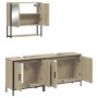 Sonoma oak plywood 3-piece bathroom furniture set by , Bathroom furniture - Ref: Foro24-3214671, Price: 171,30 €, Discount: %