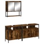 3-piece bathroom furniture set smoked oak plywood by , Bathroom furniture - Ref: Foro24-3214667, Price: 162,39 €, Discount: %