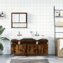 3-piece bathroom furniture set smoked oak plywood by , Bathroom furniture - Ref: Foro24-3214667, Price: 162,39 €, Discount: %