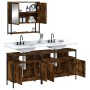 3-piece bathroom furniture set smoked oak plywood by , Bathroom furniture - Ref: Foro24-3214667, Price: 162,39 €, Discount: %