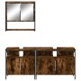 3-piece bathroom furniture set smoked oak plywood by , Bathroom furniture - Ref: Foro24-3214667, Price: 162,39 €, Discount: %