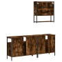 3-piece bathroom furniture set smoked oak plywood by , Bathroom furniture - Ref: Foro24-3214667, Price: 162,39 €, Discount: %