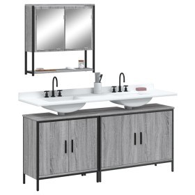 Sonoma gray plywood 3-piece bathroom furniture set by , Bathroom furniture - Ref: Foro24-3214673, Price: 165,64 €, Discount: %