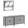 Sonoma gray plywood 3-piece bathroom furniture set by , Bathroom furniture - Ref: Foro24-3214673, Price: 168,73 €, Discount: %