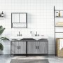 Sonoma gray plywood 3-piece bathroom furniture set by , Bathroom furniture - Ref: Foro24-3214673, Price: 168,73 €, Discount: %