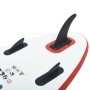 Red and white inflatable SUP paddle surf board set
