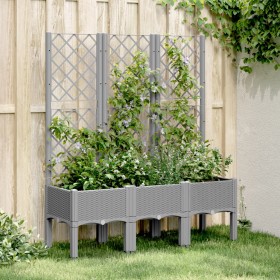 Planter with trellis PP light gray 120x40x142 cm by , Pots and planters - Ref: Foro24-367927, Price: 93,23 €, Discount: %