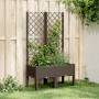 Jardinera con enrejado PP marrón 80x40x142 cm de , Maceteros y jardineras - Ref: Foro24-367925, Precio: 68,79 €, Descuento: %