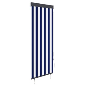 Estor enrollable de exterior azul y blanco 60x250 cm de vidaXL, Persianas y estores - Ref: Foro24-145943, Precio: 37,99 €, De...