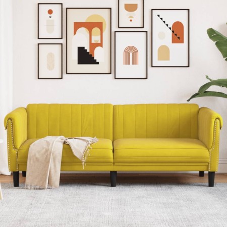 Yellow velvet 3-seater sofa by , Sofas - Ref: Foro24-372591, Price: 297,64 €, Discount: %