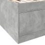 Concrete gray engineered wood lounger with drawers 90x200 cm by , Beds and slatted bases - Ref: Foro24-3280247, Price: 220,04...