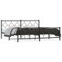 Black metal headboard and footboard bed frame 193x203 cm by , Beds and slatted bases - Ref: Foro24-376250, Price: 135,99 €, D...