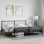 Black metal headboard and footboard bed frame 193x203 cm by , Beds and slatted bases - Ref: Foro24-376250, Price: 135,99 €, D...