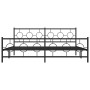 Black metal headboard and footboard bed frame 193x203 cm by , Beds and slatted bases - Ref: Foro24-376250, Price: 135,99 €, D...