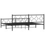 Black metal headboard and footboard bed frame 193x203 cm by , Beds and slatted bases - Ref: Foro24-376250, Price: 135,99 €, D...