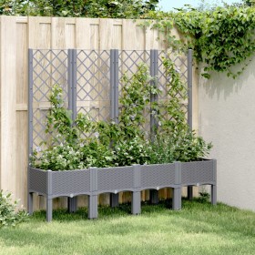 Planter with gray PP trellis 160x40x142 cm by , Pots and planters - Ref: Foro24-367931, Price: 118,97 €, Discount: %