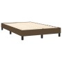 Cama box spring con colchón y LED tela marrón oscuro 120x190 cm de , Camas y somieres - Ref: Foro24-3270028, Precio: 376,81 €...