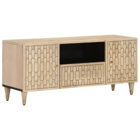 Solid mango wood TV cabinet 105x33x46 cm by , TV Furniture - Ref: Foro24-358262, Price: 131,99 €, Discount: %